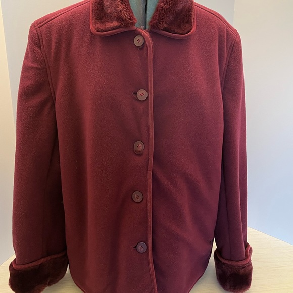 Coaco New York car coat jacket wine womens size M - Picture 1 of 7